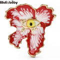 PENDRA Eyeflora Enamel Flower Eye Brooch