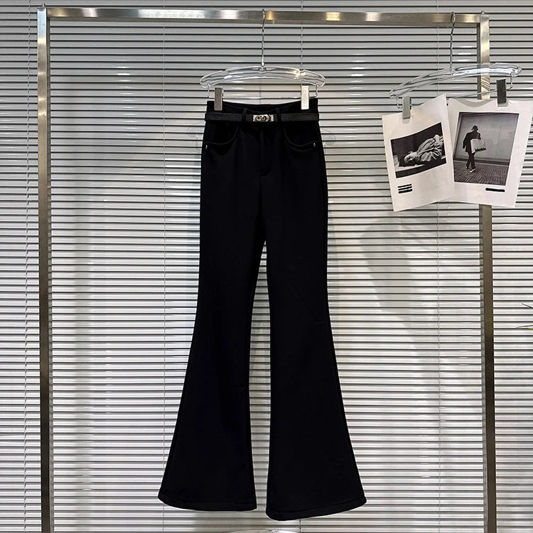 PENDRA Micro Flared Velvet Pants