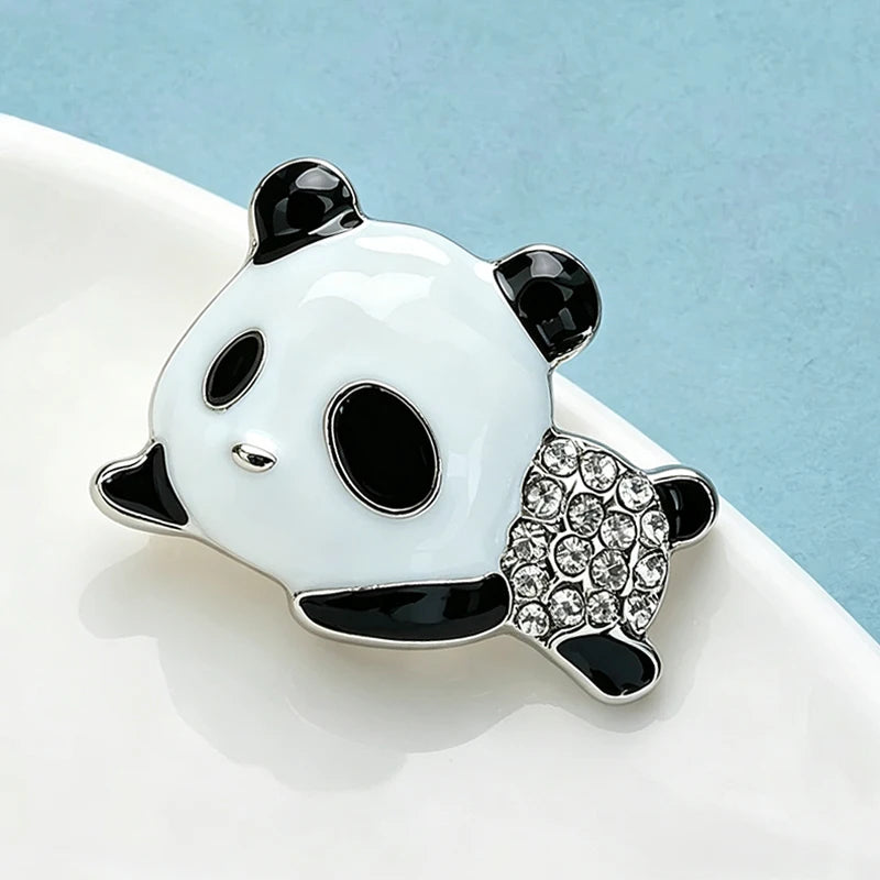 PENDRA Lovely Enamel Panda Brooch
