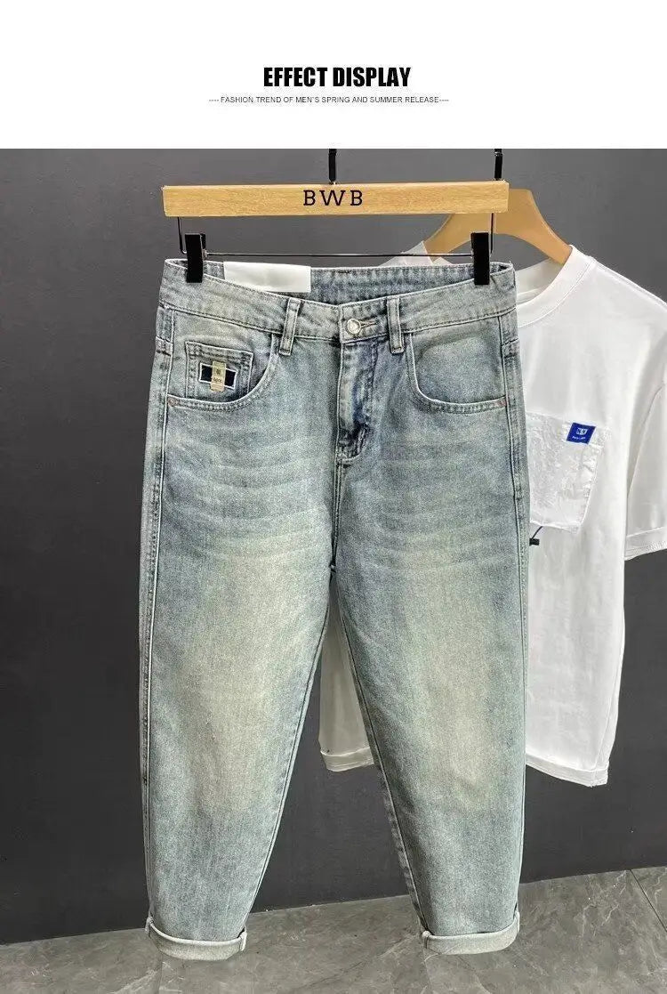 PENDRA Straight Leg Denim Washed Pants