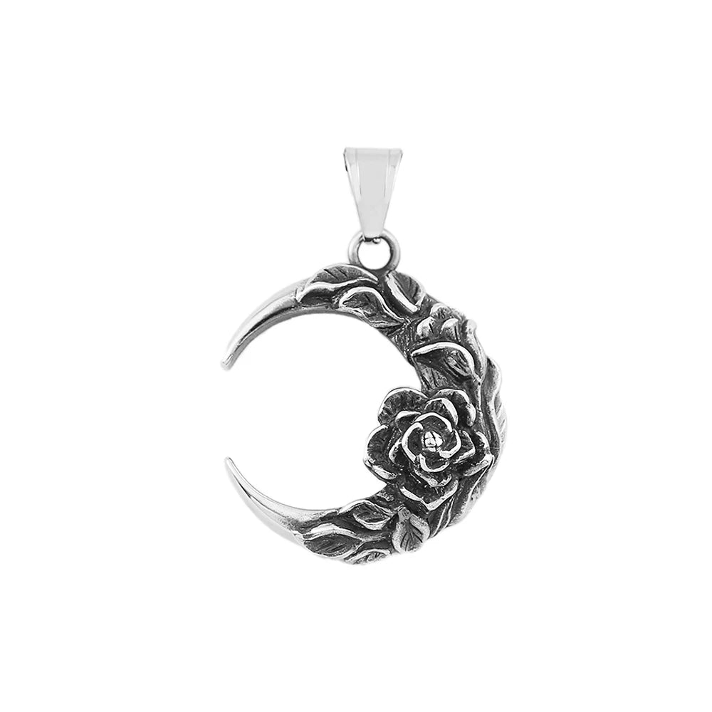 PENDRA Moonnight Stainless Steel Moon and Night Pendant