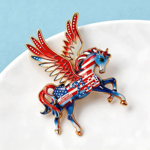 PENDRA America 250 Flying Horse Brooch