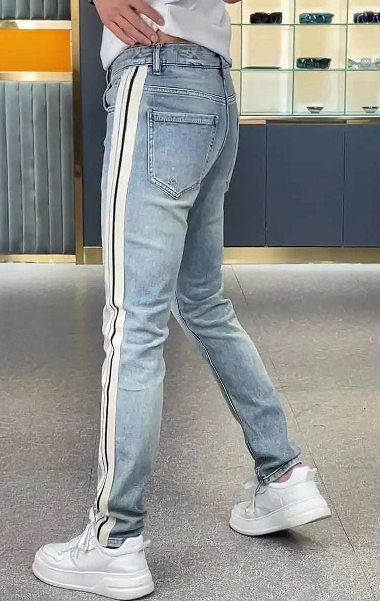 PENDRA Striped Spliced Pants