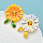 PENDRA Daisyelle Enamel Daisy Flower Brooch
