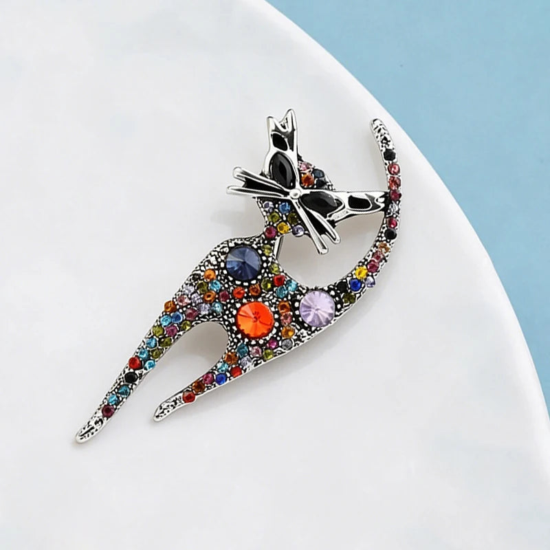 PENDRA Mosaic Butterfly Crystal Brooch