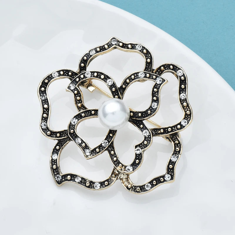 PENDRA Rosetta Vintage Hollow Rose Brooch