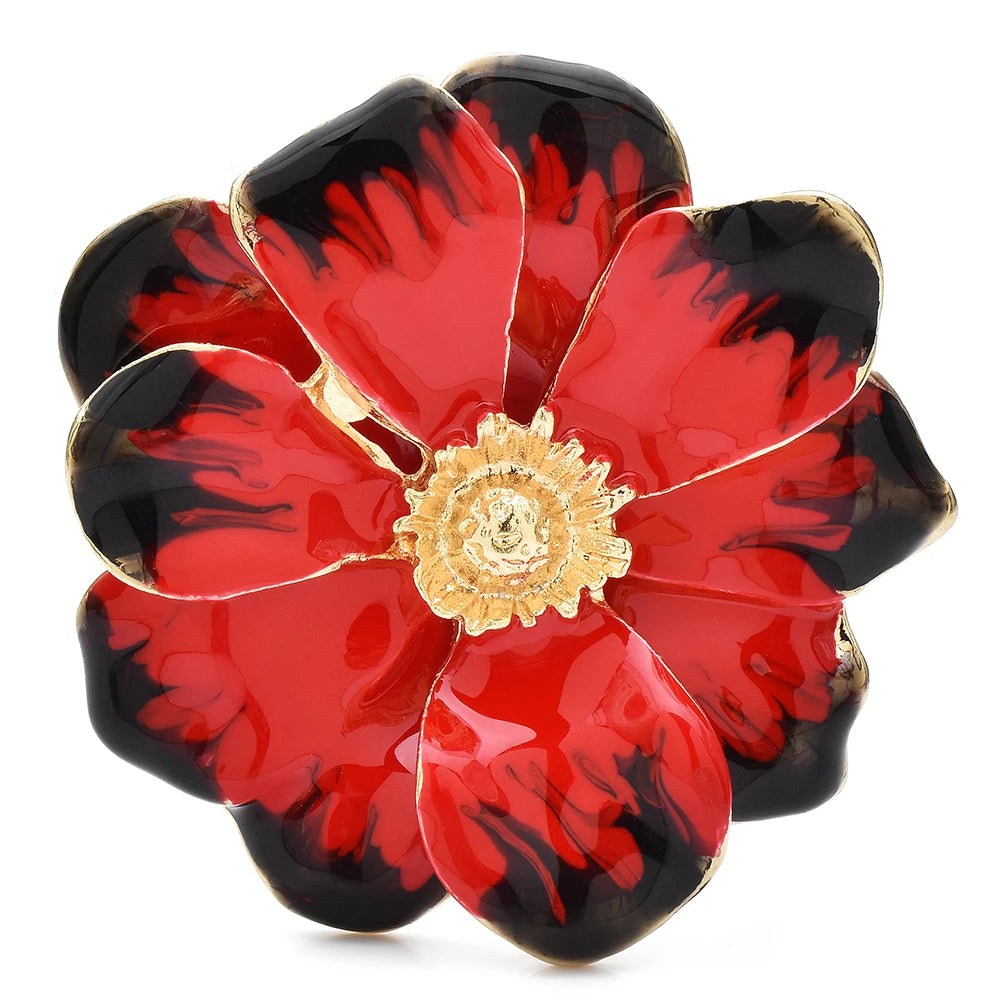 PENDRA Petalia Enamel Flower Brooch