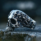 PENDRA Skullcarve Gothic Carved Skull Ring