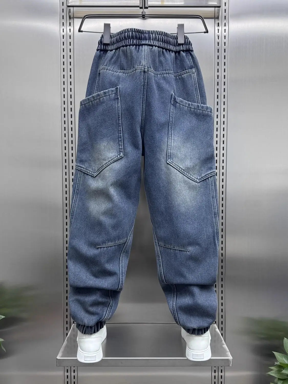 2026 Luxury Man Clothing Brands Men's New Retro Washed Elastic Jeans Summer Trendy Brand Harlan Pants Tied Feet Casual Trousers