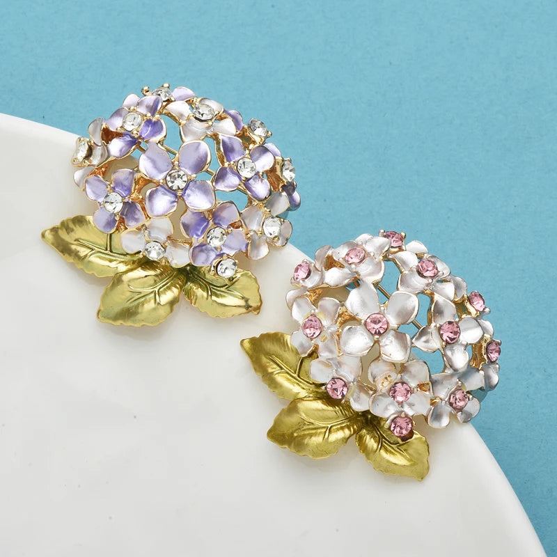 PENDRA Hydrangea Elegant Flower Brooch