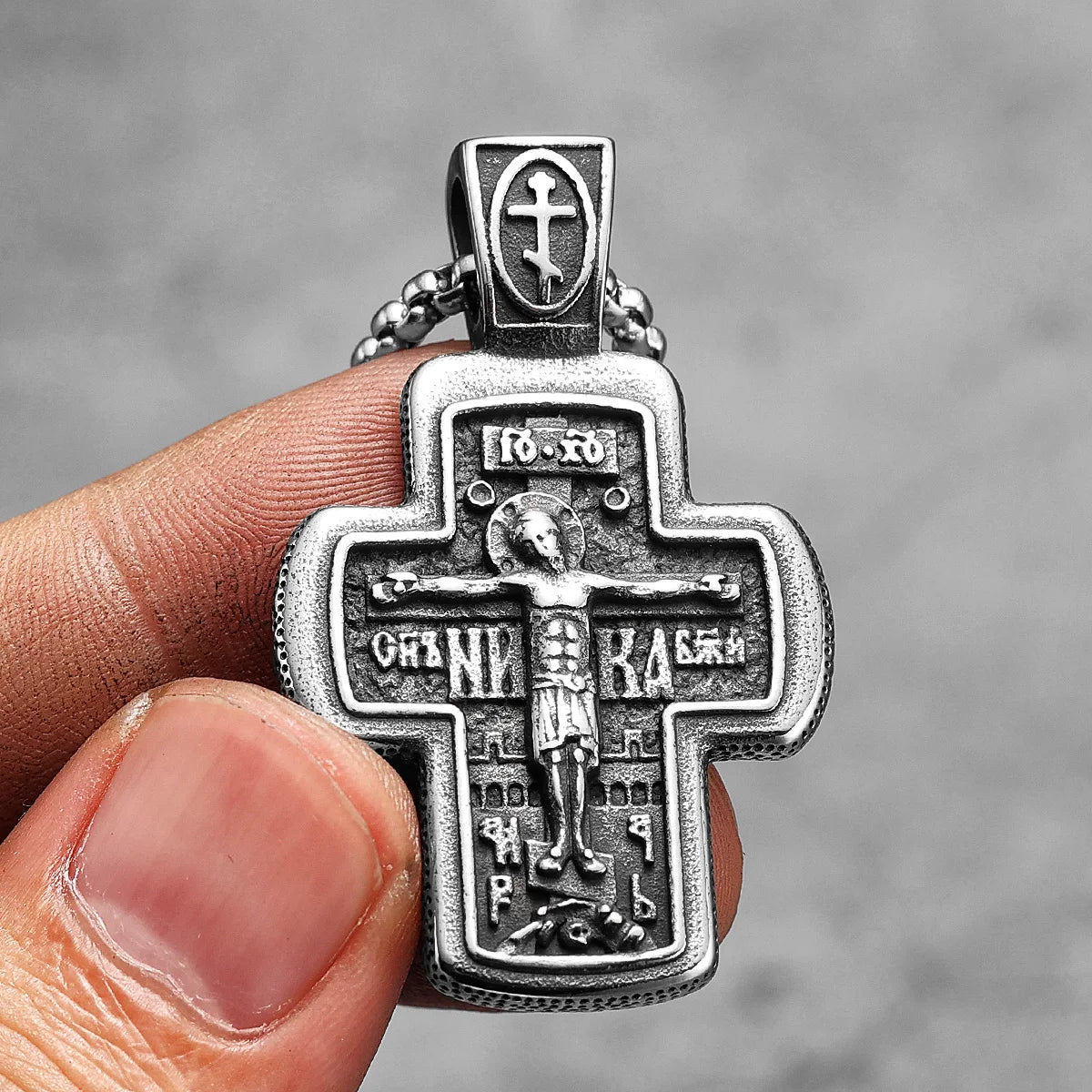 PENDRA Religion Jesus Cross Steel Necklace