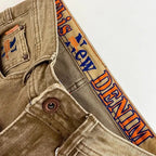 High-end 2026 Luxury Brand Clothes Khaki Jeans Men's Light Luxury Washed Casual Elastic Slim Small Feet Embroidered Long Pants