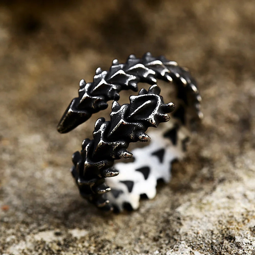 PENDRA Vikingdragon Black Stainless Steel Dragon Bracelet