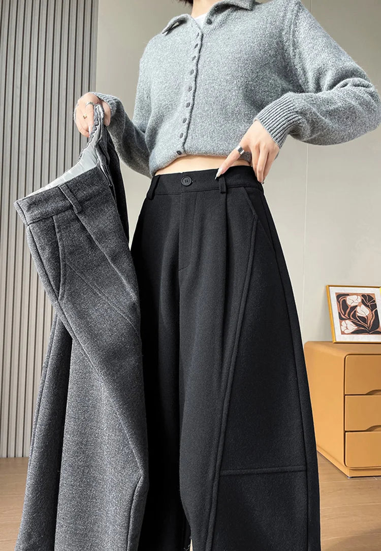 PENDRA Wide Leg Waist Straight Pants