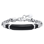 Mprainbow Mens Natural Stone Bracelets, Waterproof Stainless Steel Wheat Chain Wristband Gifts for Father Dad Birthday Christmas