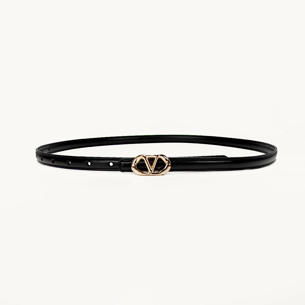 New fashion Letter V casual women's leather belt business style high-end Luxury Designer Dress Jeans Belt Elegant Thin Corset