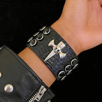 PENDRA Koraine Leather Black Skull Gothic Belt