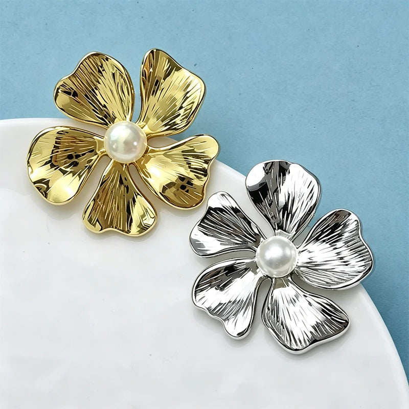 PENDRA Florielle Stainless Steel Flower Brooch
