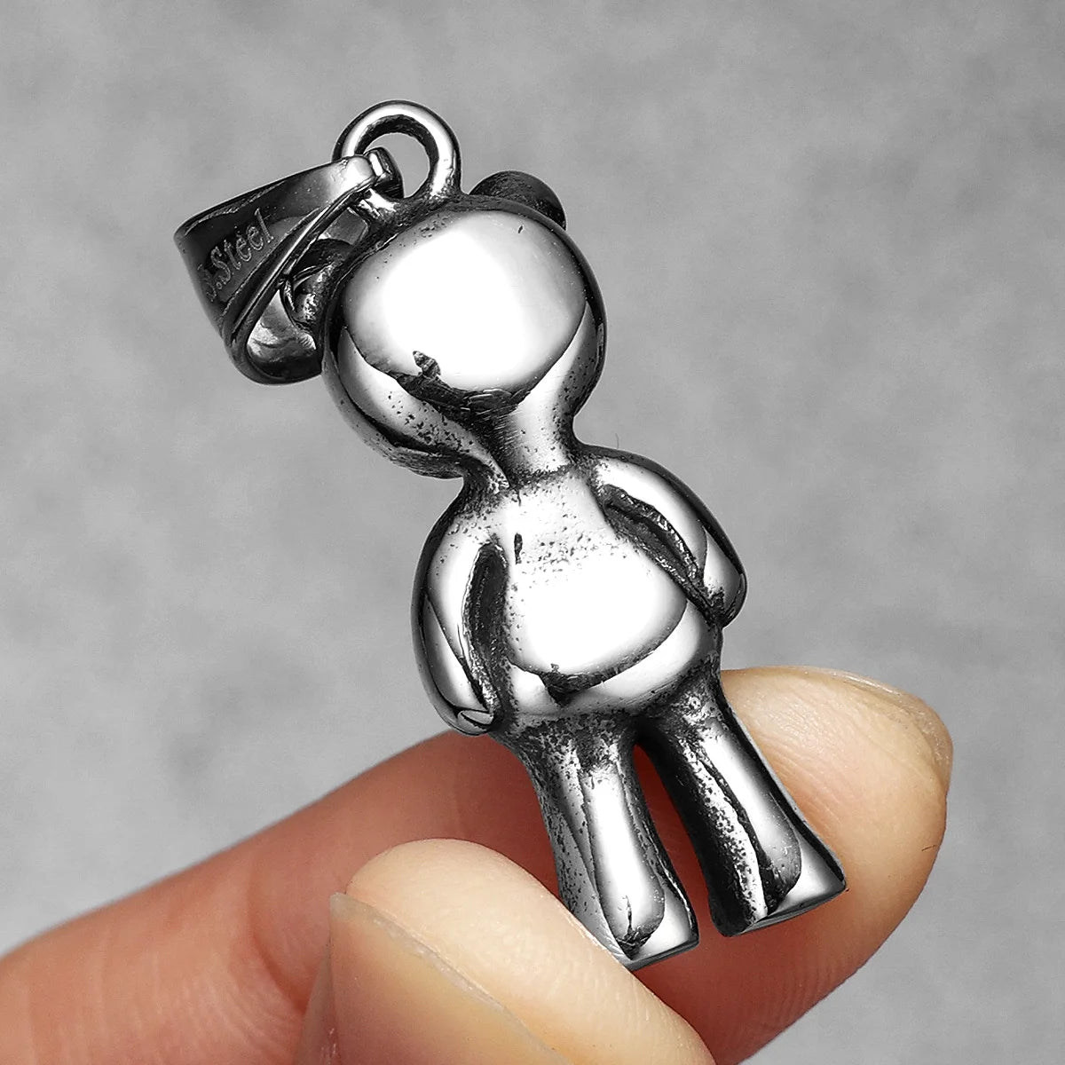 PENDRA Teddy Bear Cute Steel Necklace