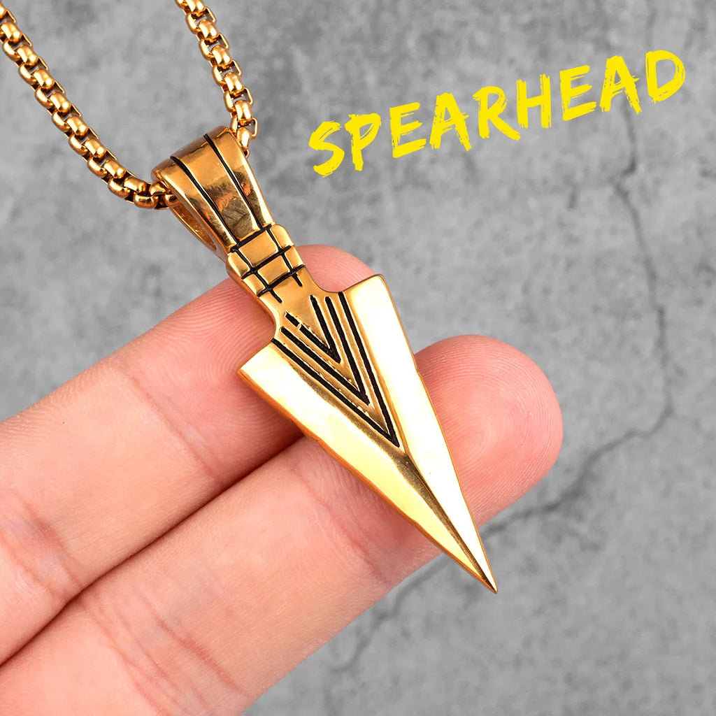 PENDRA Spartan Spearhead Boyfriend Steel Necklace
