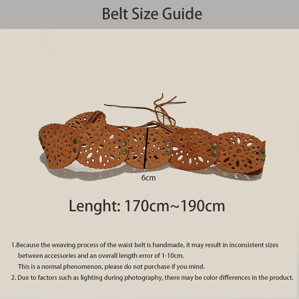Retro Ethnic Brown Bohemian Wide Belt For Women With Skirt Coat Sweater and Jeans Oval Leather Rope Western Cowgirl Waist Chain
