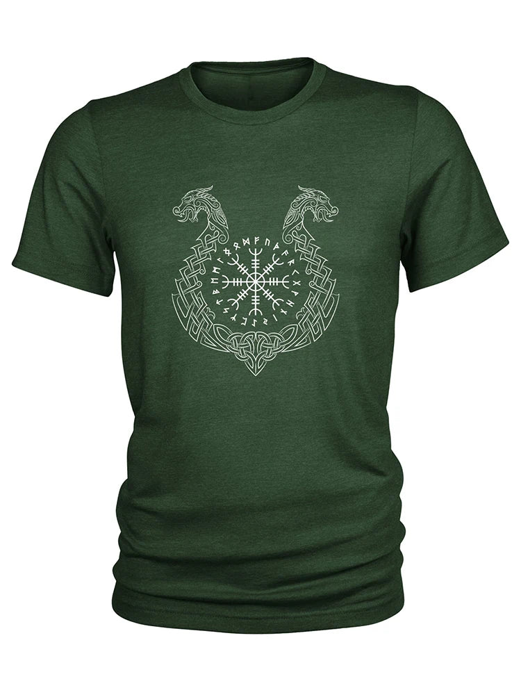 Viking Axe Shirt Norse Humor Tee Summer Daily Casual Men's T-shirt Street Fashion Short-sleeved Top Outdoor Sports Men's T-shirt