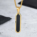 PENDRA Square Enamel Rectangle Pendant Necklace