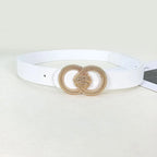 PENDRA Aureine Leather Gold Double-Ring Buckle Minimal Belt
