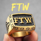 FTW Middle Finger Men Rings Stainless Steel Punk Vintage Cool Stuff Fashion Jewelry Accessories For Women Gift Wholesale