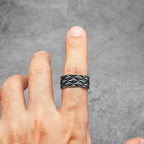 PENDRA Eagle Feather Rock Steel Ring
