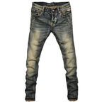 MEN FASHION Korean Style Clothes Brushed Fleece Denim Cargo Vintage Winter Straight Slim Luxury Streetwear 90s Trousers for Men