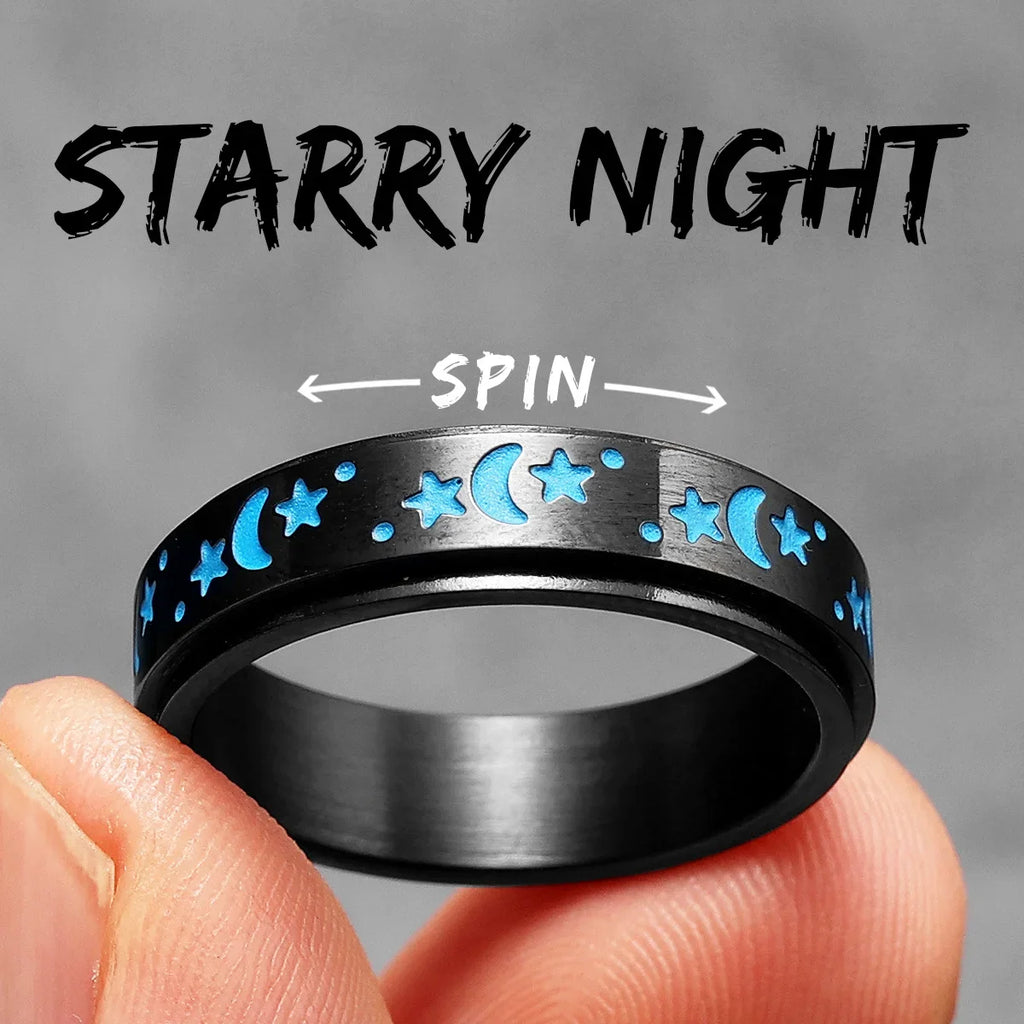 PENDRA Starry Night Stars Steel Ring