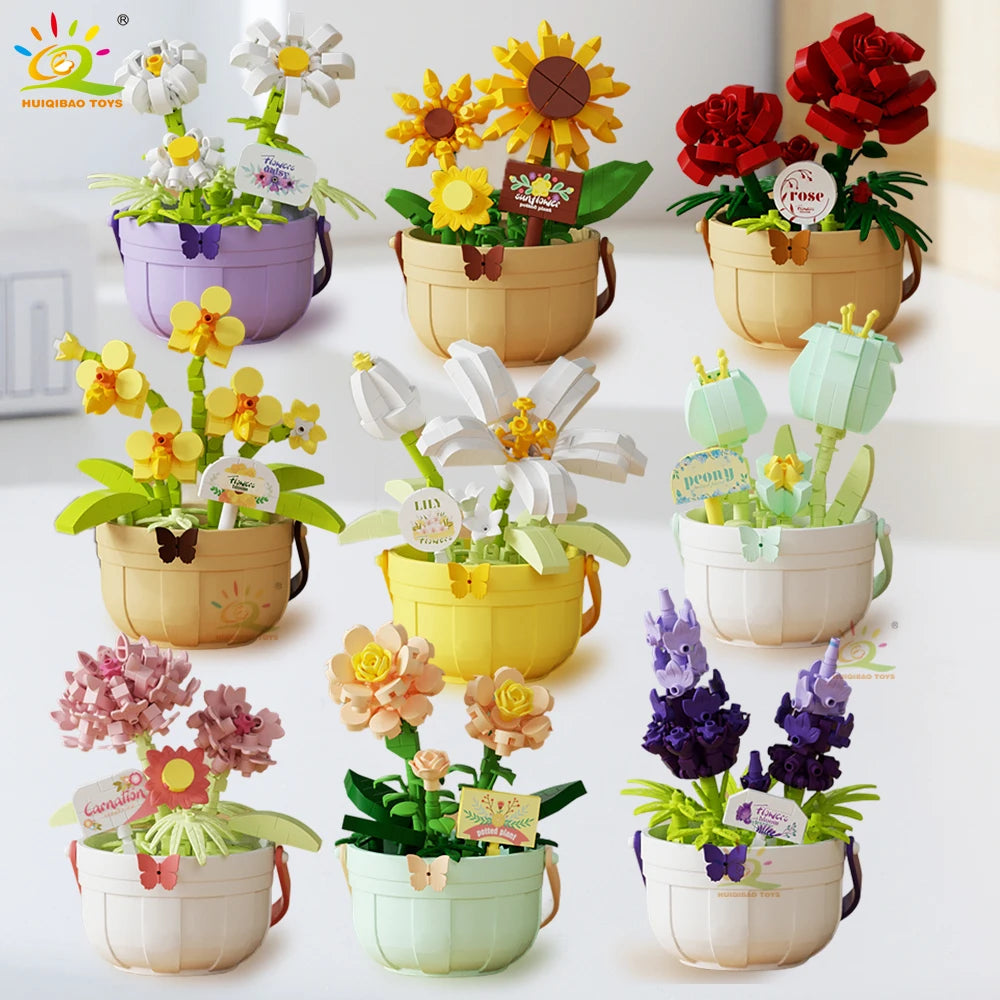 PENDRA Rose Sunflower Micro Building Set