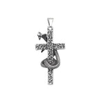 PENDRA Serpentcross Stainless Steel Snake Cross Pendant