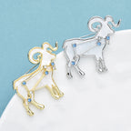 PENDRA Zodiac Star Rhinestone Goat Brooch