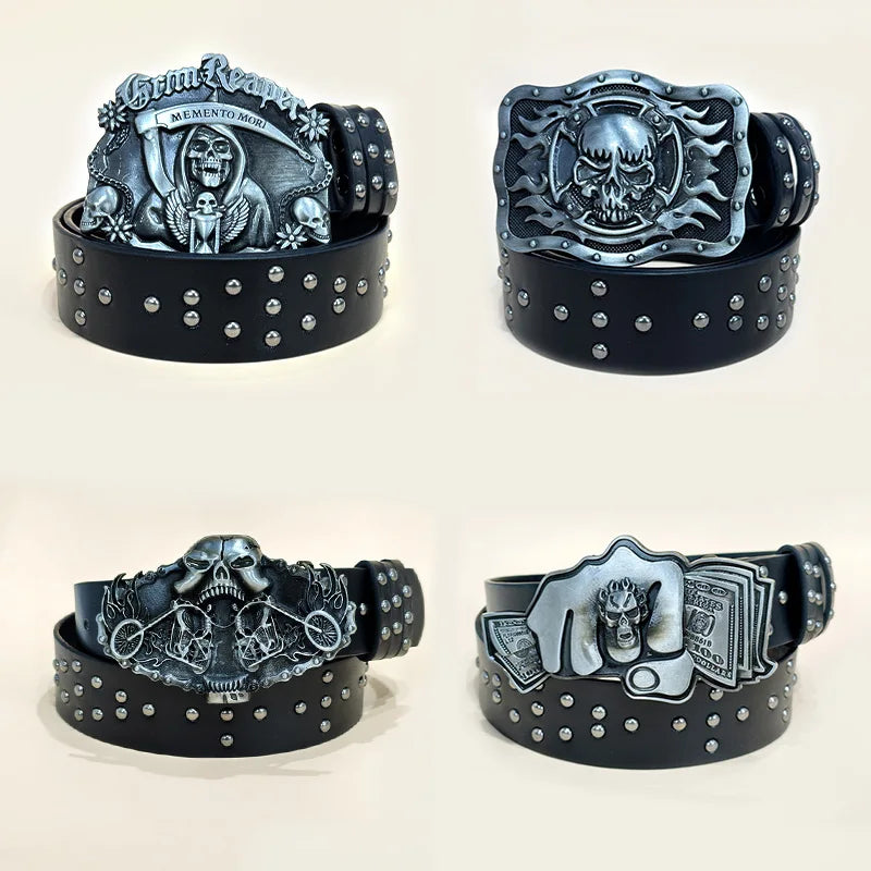 PENDRA Jadeene Leather Western Gothic Belt