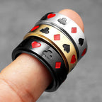 Lucky Poker Fidget Spinner Men Rings Stainless Steel Punk Luxury New In Women Jewelry Fashion Accessories Gift Wholesale