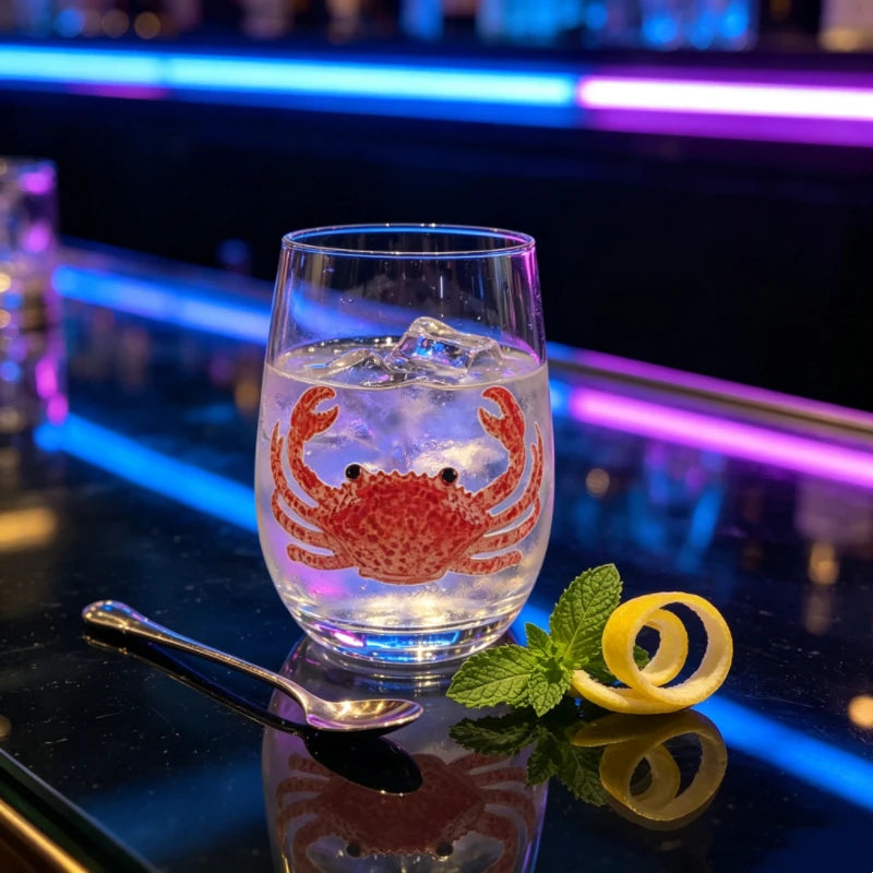 High definition sticker marine life red wine glass, lead-free transparent glass, beer cocktail home decoration water cup