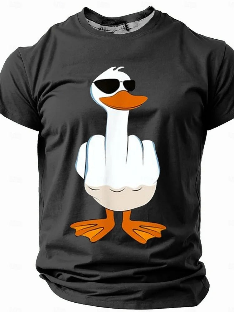 PENDRA Duck Print Loose Comfortable Short Sleeve T-Shirt