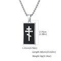 PENDRA Square Enamel Orthodox Pendant Necklace