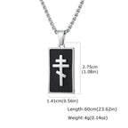 PENDRA Square Enamel Orthodox Pendant Necklace