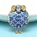PENDRA Meadow Rhinestone Sheep Brooch