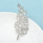 PENDRA Sylva 2-Color Pearl Leaf Brooch