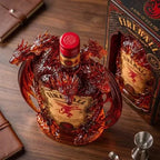 Fantasy Five Dragon Glass Liquor Decanter Red Spirits Bottle Decorative Whiskey Container for Home Bar Display