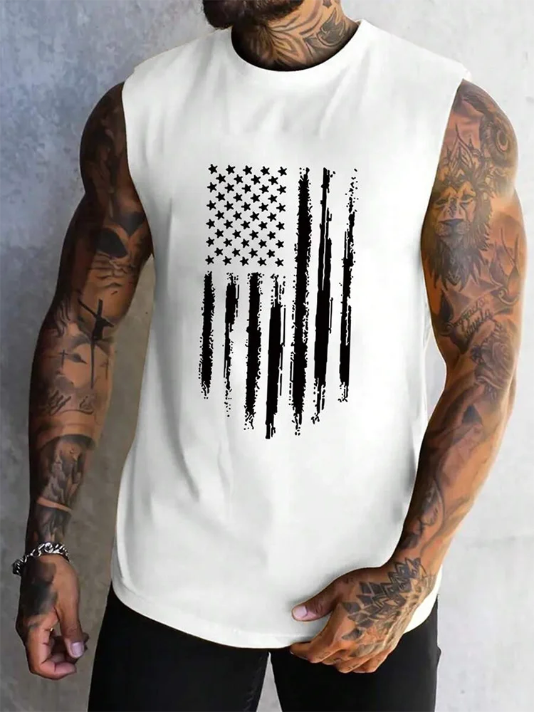 Summer Daily Exercise Men's Tank Top Outdoor Sports Running Fitness Men's Sleeveless T-shirt Urban Street Men's Tank Top 3D Prin