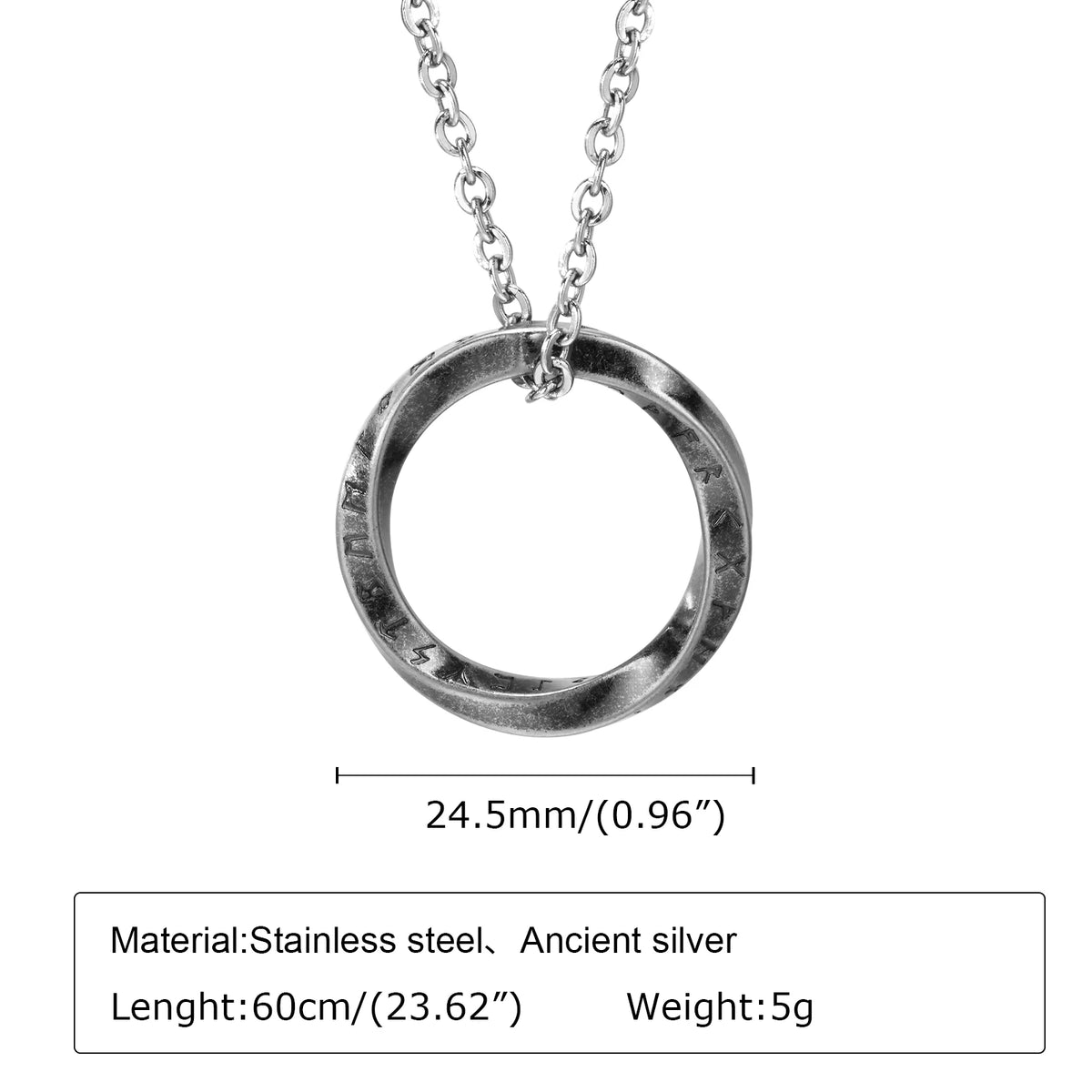 PENDRA Mobius Viking Pendant Necklace