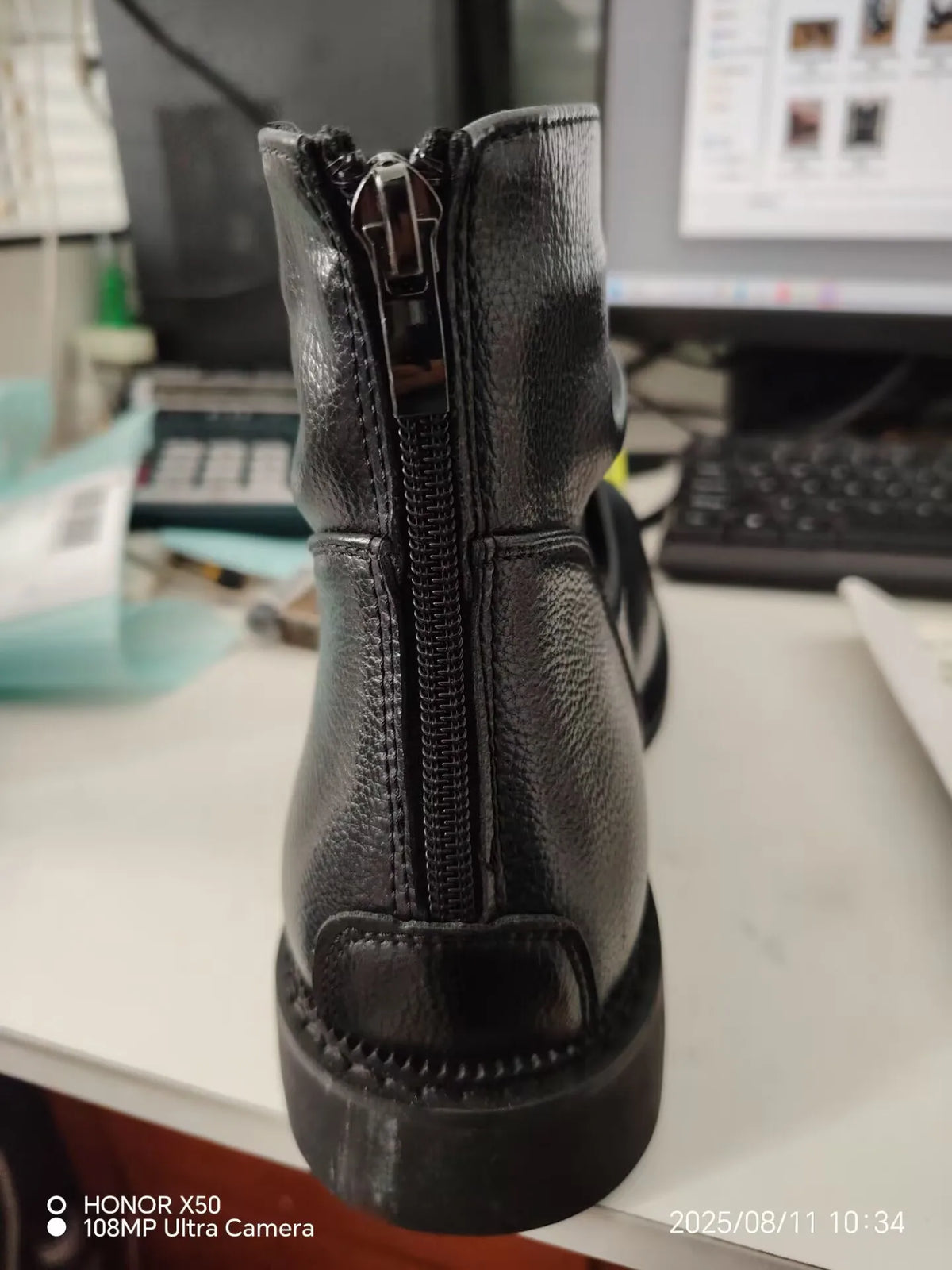 PENDRA Leather Zipper Platform Boots