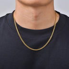 6pcs Stainless Steel Chain Necklace for Men Women,Silver Gold Color Cuban Rope Snake Box Chain Collars,Classic Metal Jewelry Set