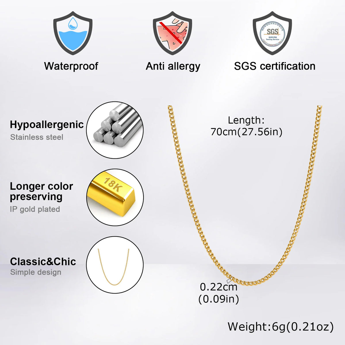 PENDRA Cuban Gold Chain Necklace