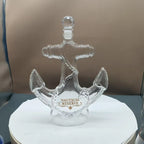 Creative Anchor Shape Glass Spirits Decanter 350ml Whiskey Storage Bottle with Gold Nautical Sticker for Bar Decor Gift